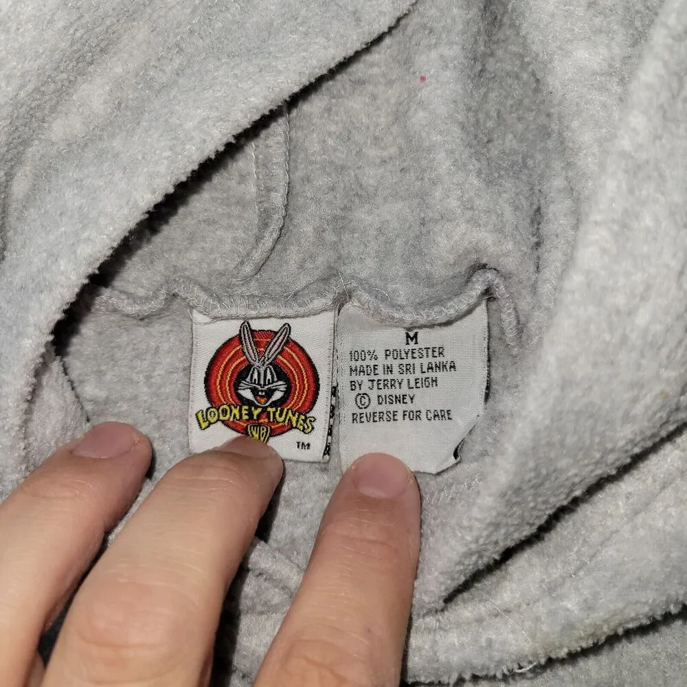 Vtg Looney Tunes Sweatshirt Sz M Womens Tweety Bird Hoodie 90s Retro Y2K Cartoon - Picture 15 of 16